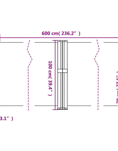 Încărcați imaginea în vizualizatorul Galerie, Copertină laterală retractabilă, crem, 100 x 600 cm
