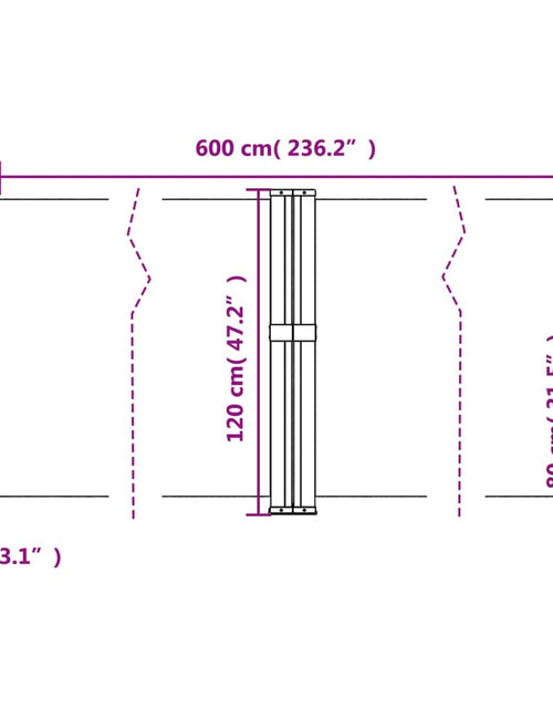 Загрузите изображение в средство просмотра галереи, Copertină laterală retractabilă, gri taupe, 120 x 600 cm
