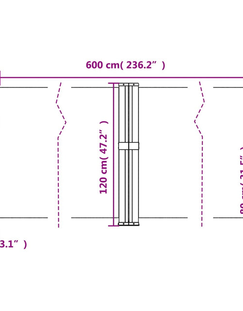 Загрузите изображение в средство просмотра галереи, Copertină laterală retractabilă, verde închis, 120 x 600 cm
