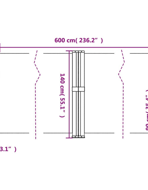 Încărcați imaginea în vizualizatorul Galerie, Copertină laterală retractabilă, roșu, 140x600 cm
