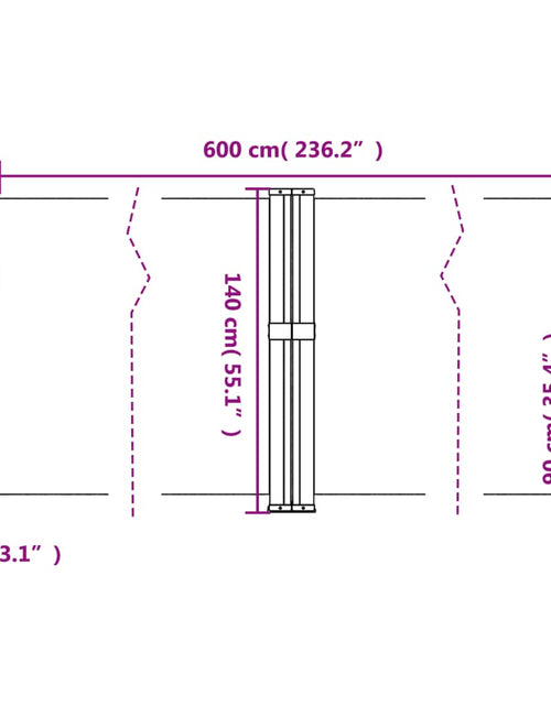 Încărcați imaginea în vizualizatorul Galerie, Copertină laterală retractabilă, teracotă, 140x600 cm
