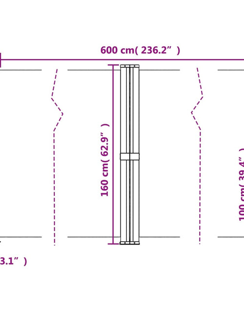 Загрузите изображение в средство просмотра галереи, Copertină laterală retractabilă, albastru, 160 x 600 cm
