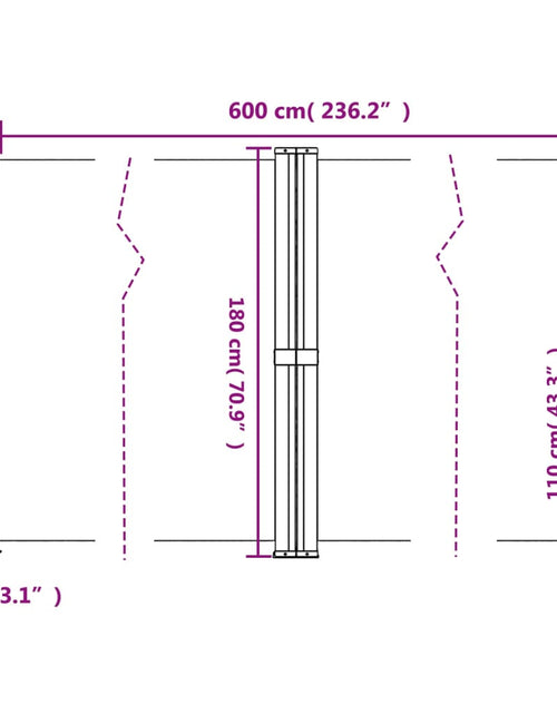 Încărcați imaginea în vizualizatorul Galerie, Copertină laterală retractabilă, teracotă, 180x600 cm
