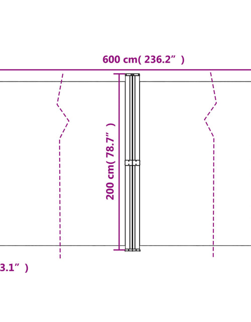 Încărcați imaginea în vizualizatorul Galerie, Copertină laterală retractabilă, verde închis, 200x600 cm
