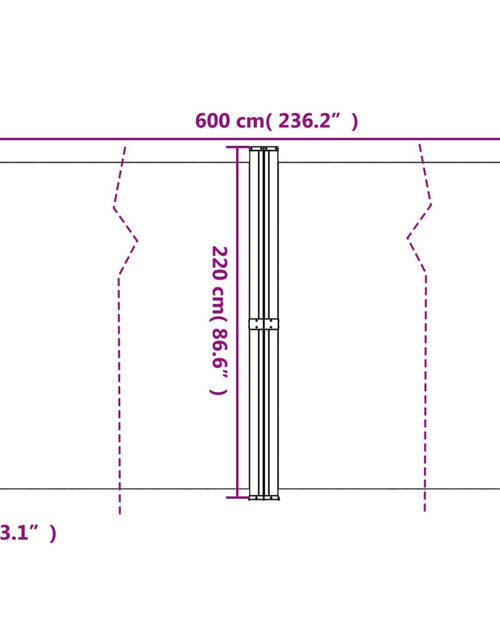 Încărcați imaginea în vizualizatorul Galerie, Copertină laterală retractabilă de terasă, negru, 220x600 cm
