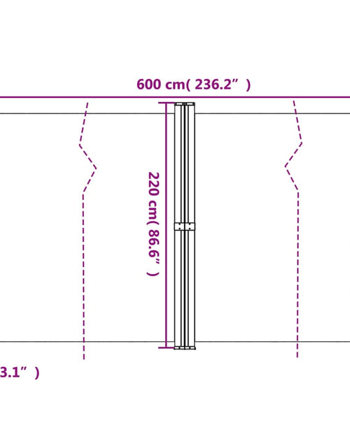 Încărcați imaginea în vizualizatorul Galerie, Copertină laterală retractabilă, crem, 220x600 cm
