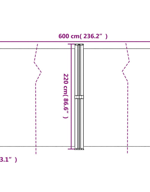 Încărcați imaginea în vizualizatorul Galerie, Copertină laterală retractabilă, teracotă, 220x600 cm
