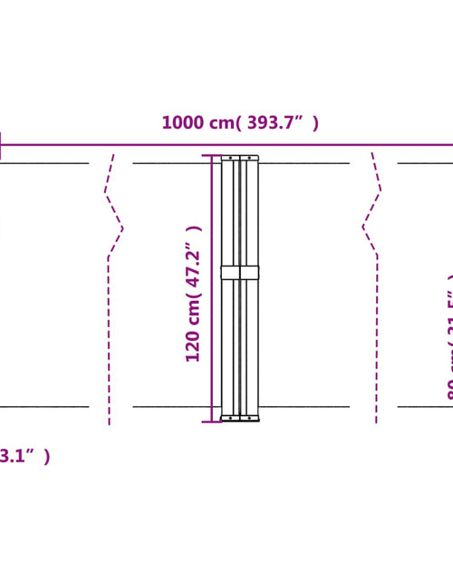 Încărcați imaginea în vizualizatorul Galerie, Copertină laterală retractabilă, crem, 120 x 1000 cm
