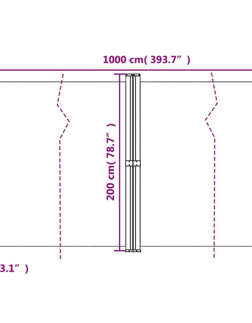 Încărcați imaginea în vizualizatorul Galerie, Copertină laterală retractabilă, negru, 200x1000 cm
