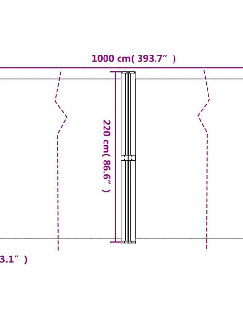 Загрузите изображение в средство просмотра галереи, Copertină laterală retractabilă, negru, 220x1000 cm
