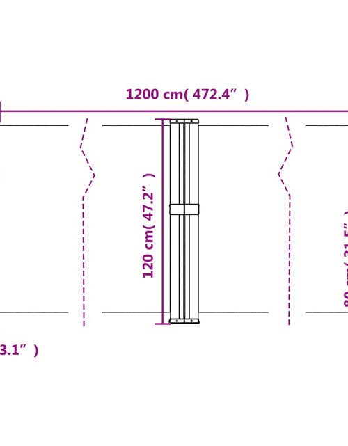 Загрузите изображение в средство просмотра галереи, Copertină laterală retractabilă, roșu, 120x1200 cm
