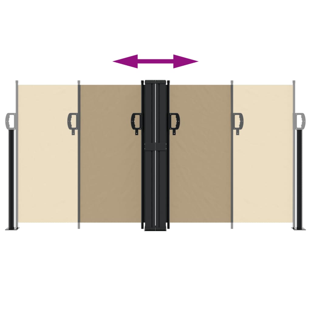 Copertina laterală retractabilă, bej, 220x1200 cm