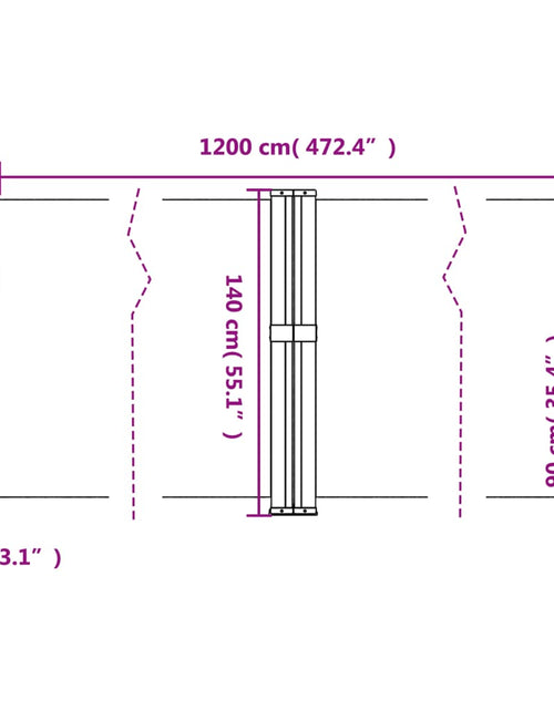 Загрузите изображение в средство просмотра галереи, Copertină laterală retractabilă, negru, 140x1200 cm
