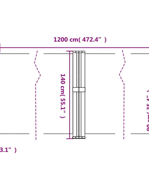 Încărcați imaginea în vizualizatorul Galerie, Copertină laterală retractabilă, crem, 140x1200 cm
