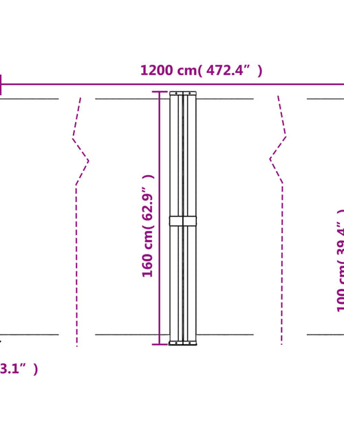 Încărcați imaginea în vizualizatorul Galerie, Copertină laterală retractabilă, negru, 160x1200 cm
