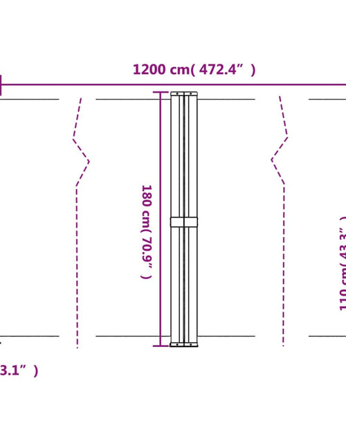 Încărcați imaginea în vizualizatorul Galerie, Copertină laterală retractabilă, negru, 180x1200 cm
