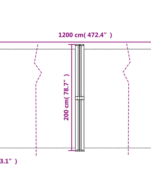 Încărcați imaginea în vizualizatorul Galerie, Copertină laterală retractabilă, albastru, 200x1200 cm
