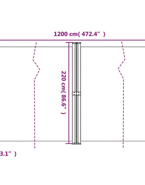 Încărcați imaginea în vizualizatorul Galerie, Copertină laterală retractabilă, albastru, 220x1200 cm
