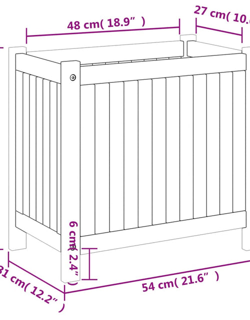Загрузите изображение в средство просмотра галереи, Jardinieră de grădină cu căptușeală, 54x31x50 cm, lemn acacia
