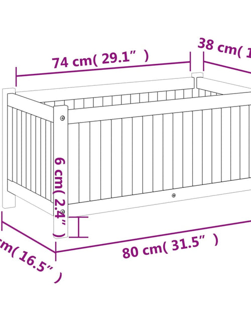 Загрузите изображение в средство просмотра галереи, Jardinieră de grădină cu căptușeală, 80x42x40 cm, lemn acacia
