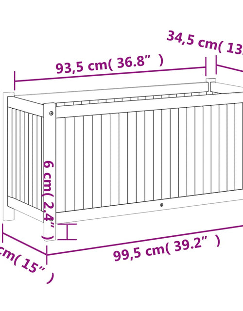 Загрузите изображение в средство просмотра галереи, Jardinieră de grădină cu căptușeală, 99,5x38x50 cm, lemn acacia
