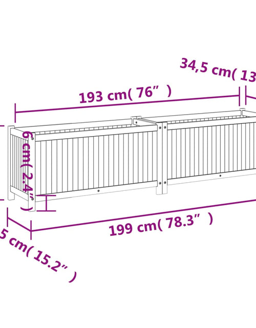 Загрузите изображение в средство просмотра галереи, Jardinieră de grădină cu căptușeală 199x38,5x50 cm, lemn acacia
