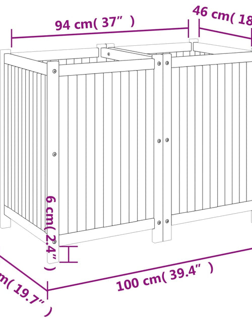 Загрузите изображение в средство просмотра галереи, Jardinieră de grădină cu căptușeală, 100x50x75 cm, lemn acacia
