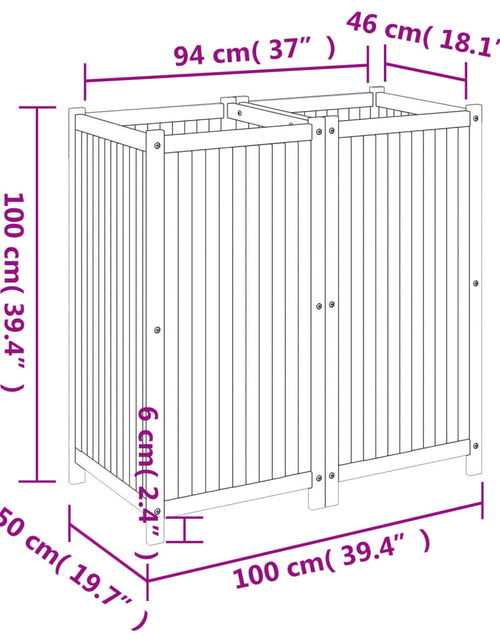 Загрузите изображение в средство просмотра галереи, Jardinieră de grădină cu căptușeală, 100x50x100 cm, lemn acacia
