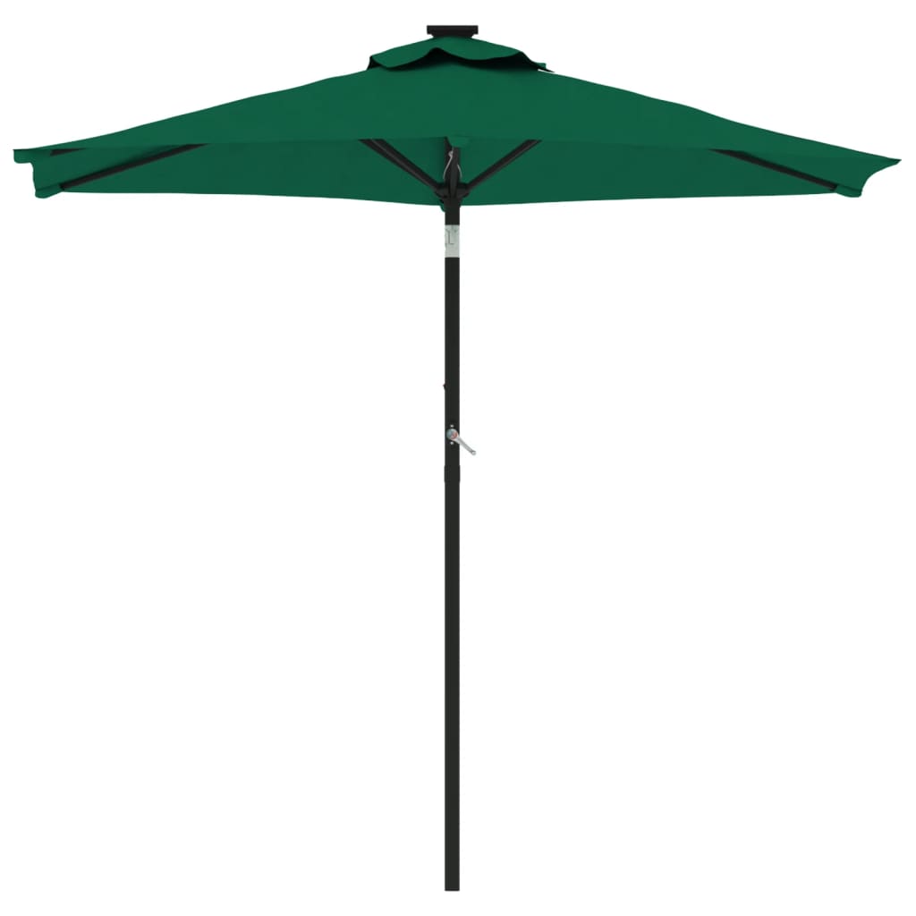 Umbrelă soare de grădină stâlp din lemn verde 225x225x212 cm