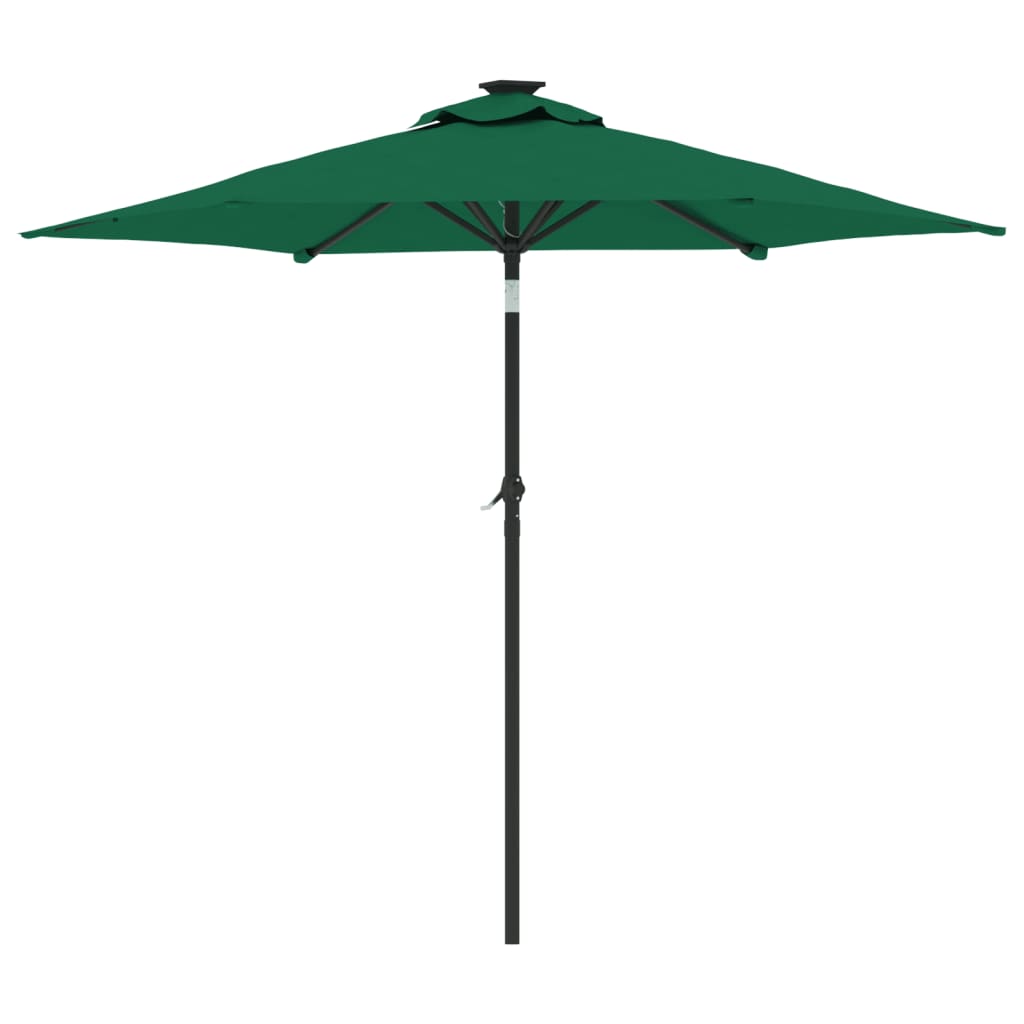 Umbrelă soare de grădină stâlp din lemn verde 225x225x212 cm