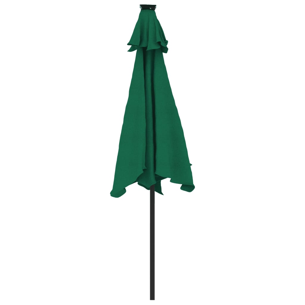 Umbrelă soare de grădină stâlp din lemn verde 225x225x212 cm