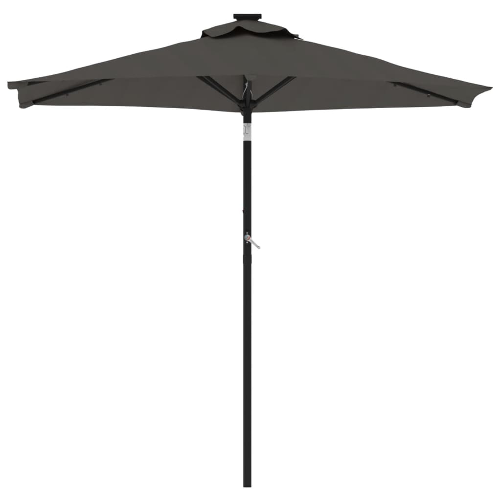 Umbrelă soare de grădină stâlp din oțel antracit 225x225x212 cm