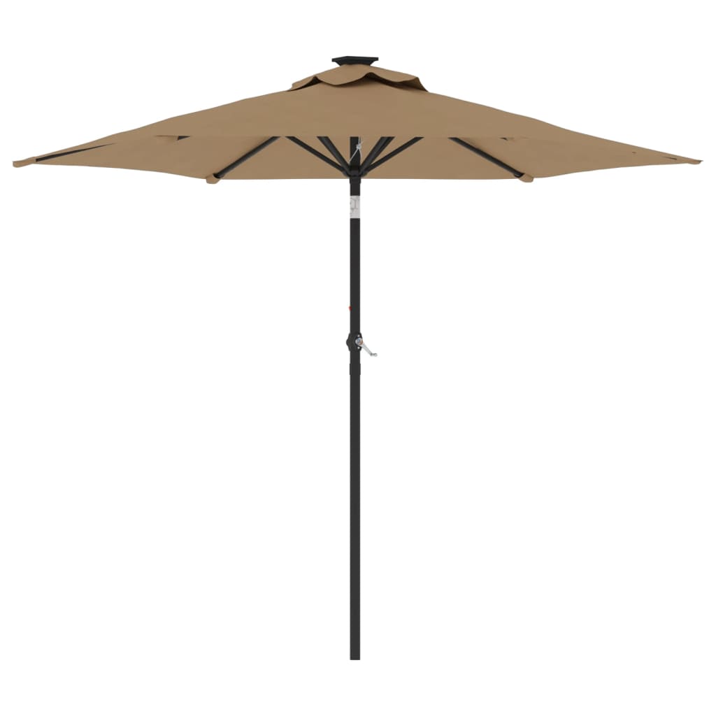 Umbrelă soare de grădină stâlp din oțel, taupe, 225x225x212 cm