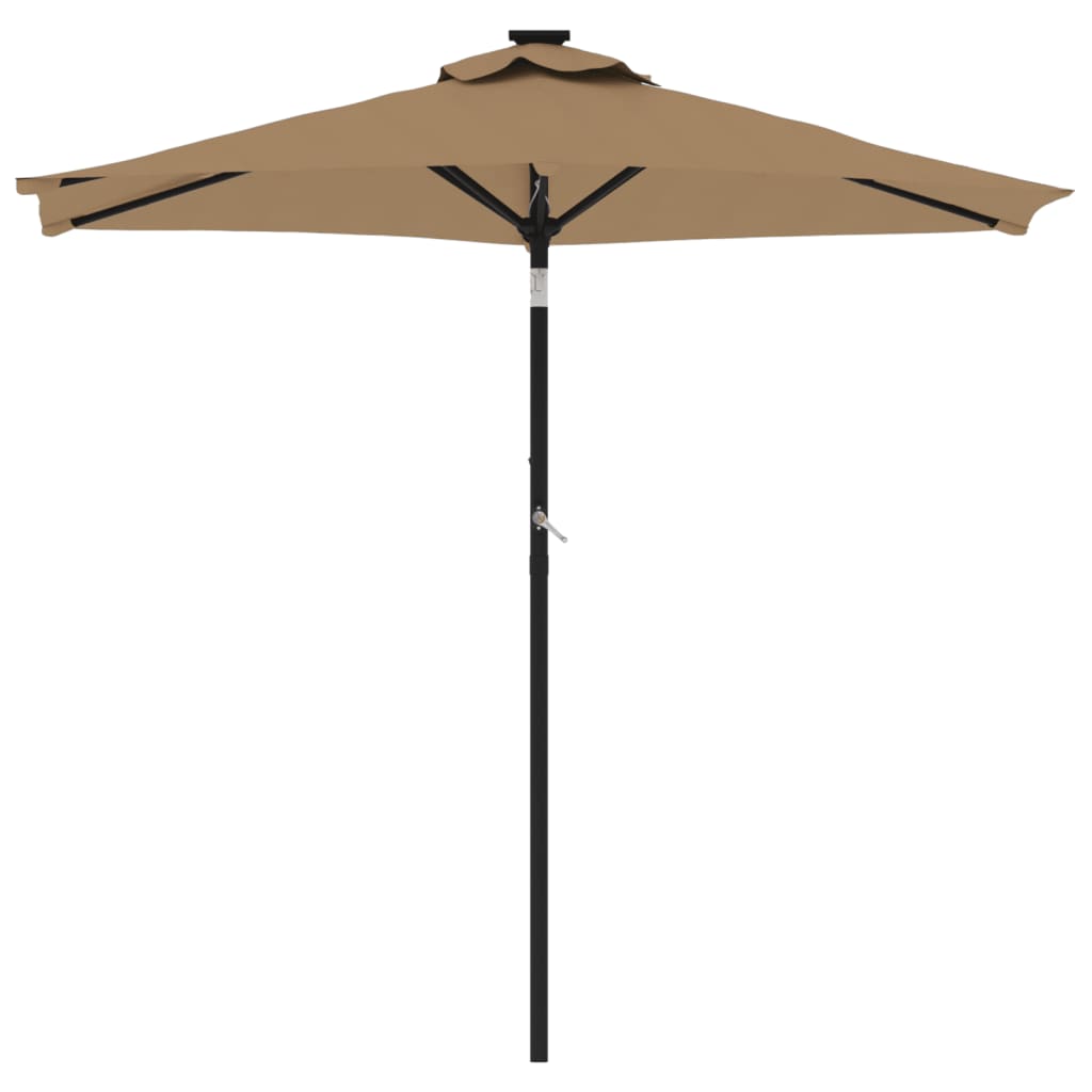 Umbrelă soare de grădină stâlp din oțel, taupe, 225x225x212 cm