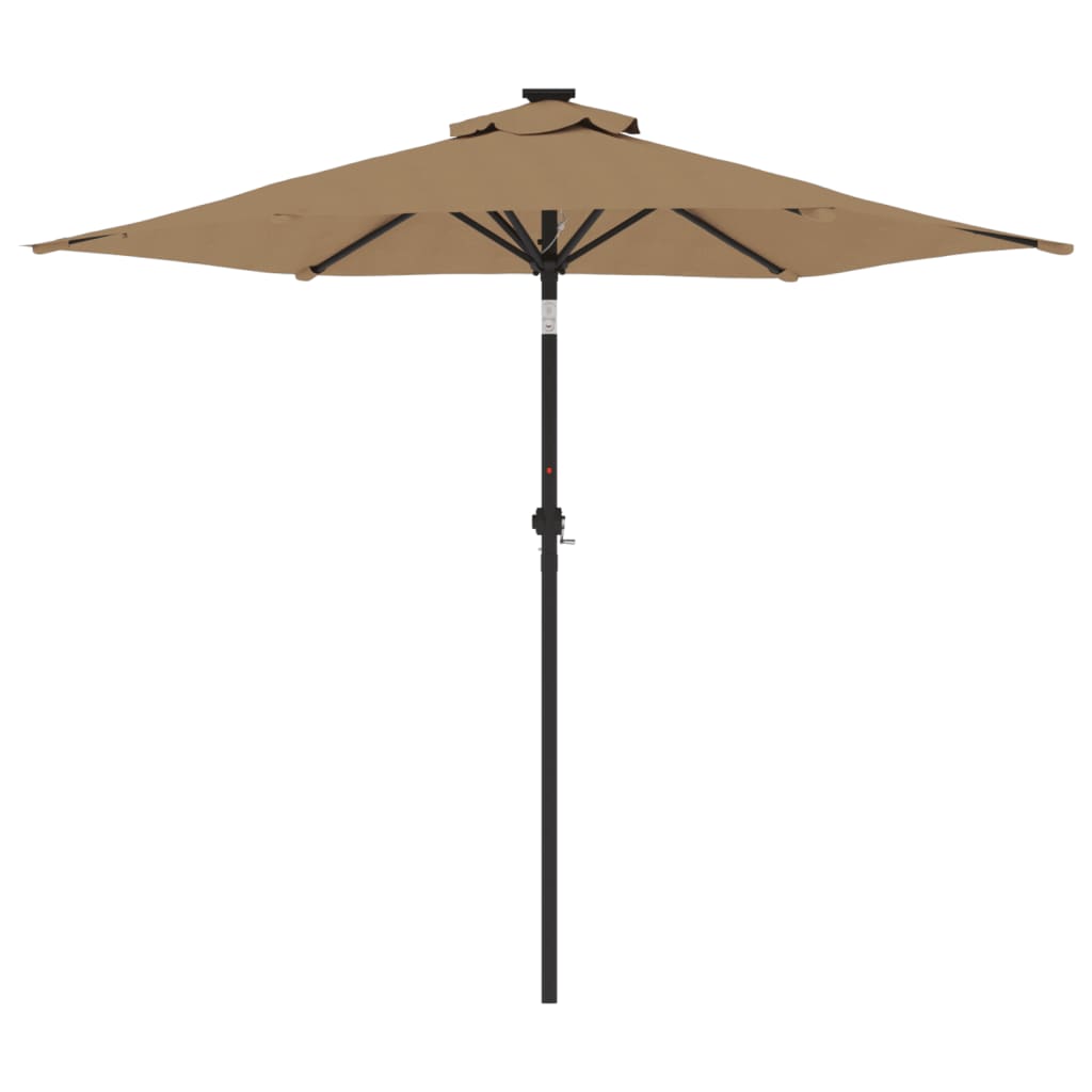 Umbrelă soare de grădină stâlp din oțel, taupe, 225x225x212 cm