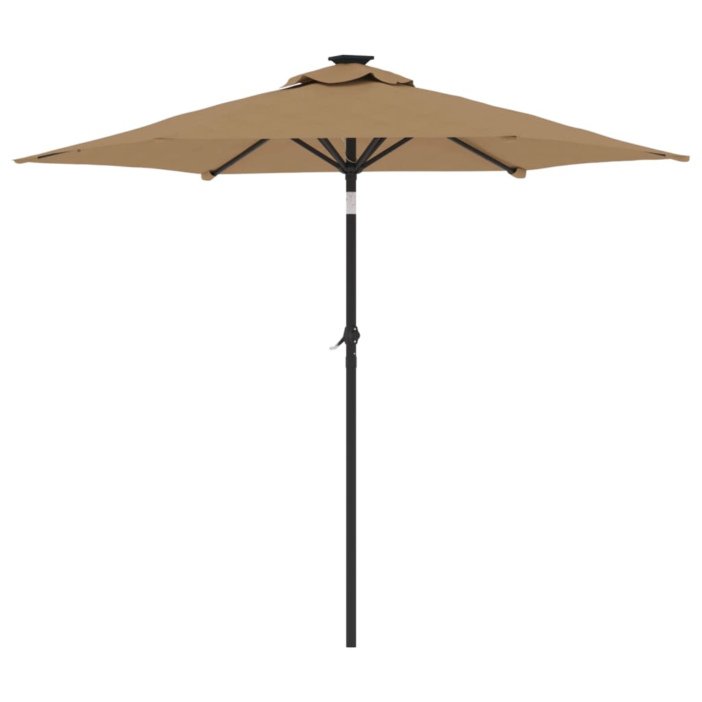 Umbrelă soare de grădină stâlp din oțel, taupe, 225x225x212 cm