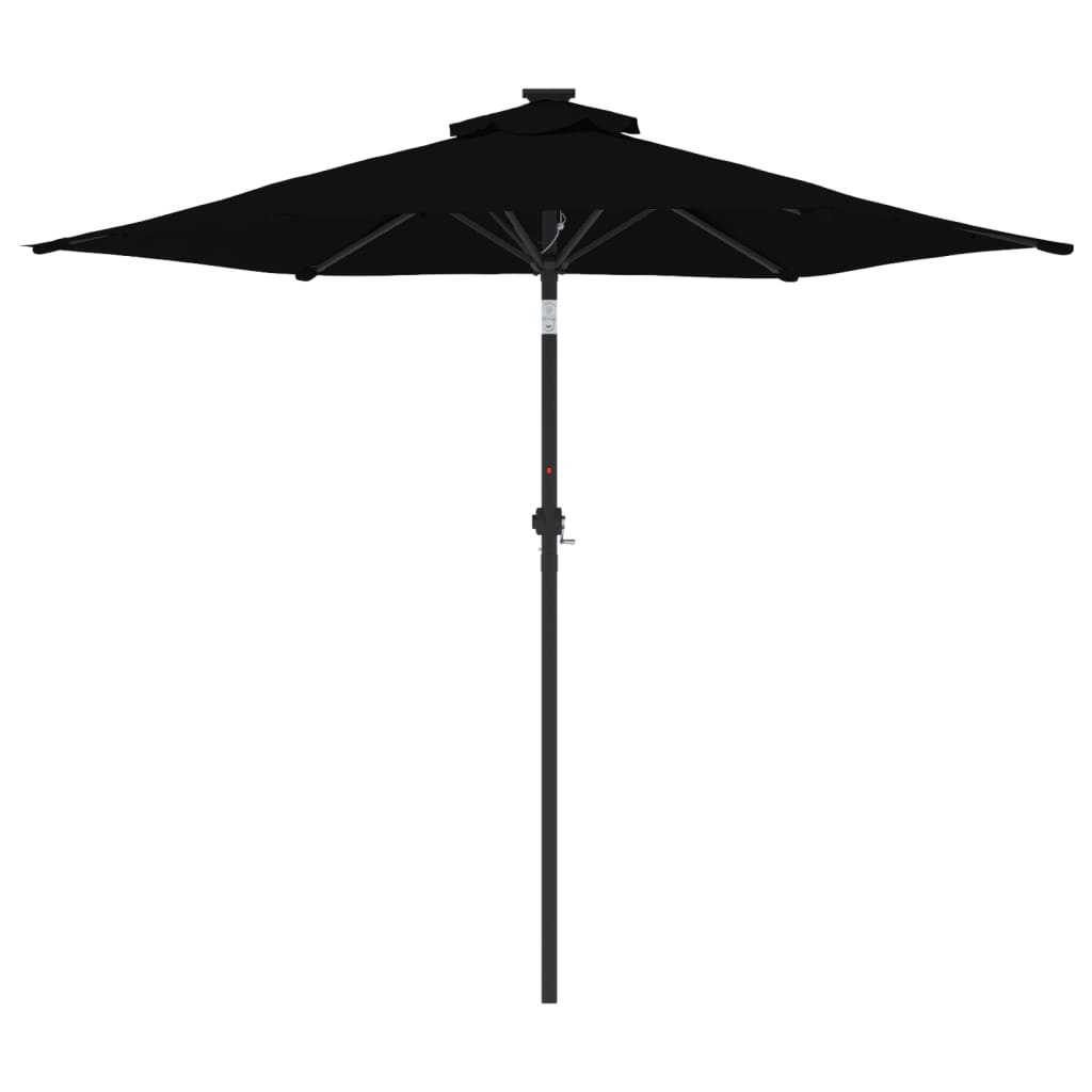 Umbrelă soare de grădină stâlp din oțel, negru, 225x225x212 cm