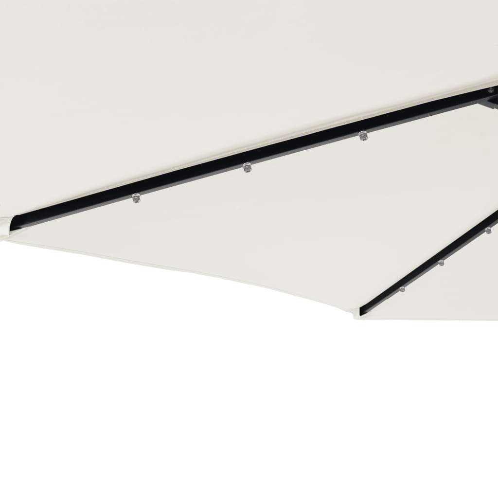 Umbrelă soare de grădină stâlp din oțel/LED alb 225x225x212 cm