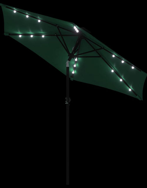 Încărcați imaginea în vizualizatorul Galerie, Umbrelă soare de grădină stâlp din oțel/LED verde 225x225x212cm
