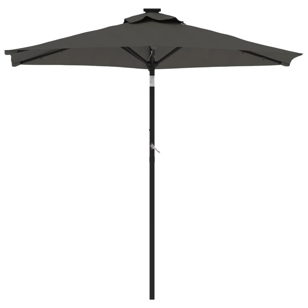 Umbrelă soare grădină stâlp din oțel/LED antracit 225x225x212cm