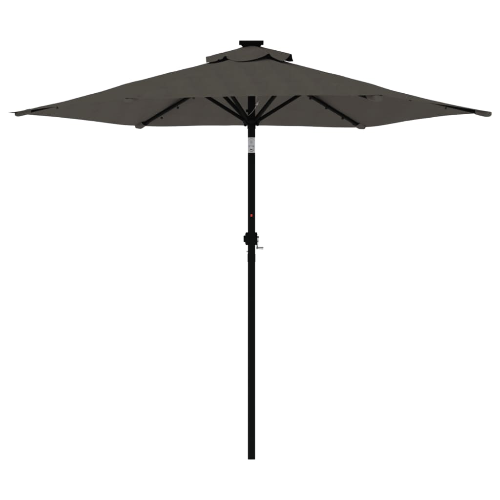 Umbrelă soare grădină stâlp din oțel/LED antracit 225x225x212cm