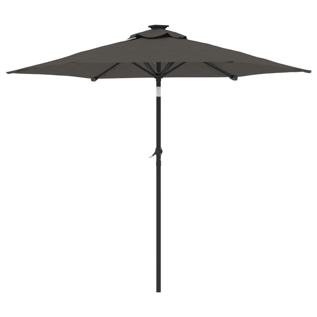 Umbrelă soare grădină stâlp din oțel/LED antracit 225x225x212cm