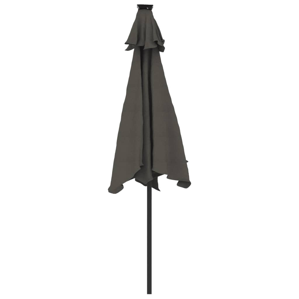 Umbrelă soare grădină stâlp din oțel/LED antracit 225x225x212cm