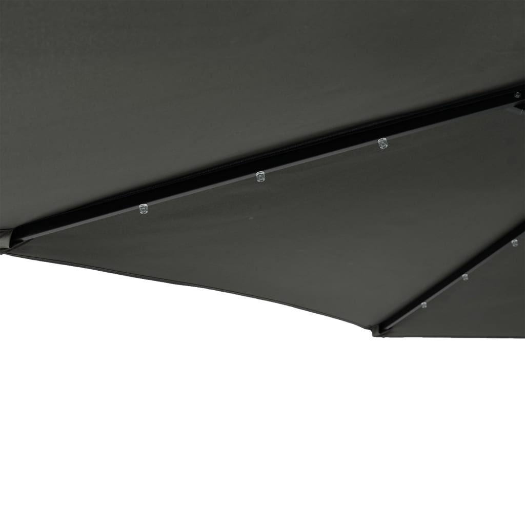 Umbrelă soare grădină stâlp din oțel/LED antracit 225x225x212cm