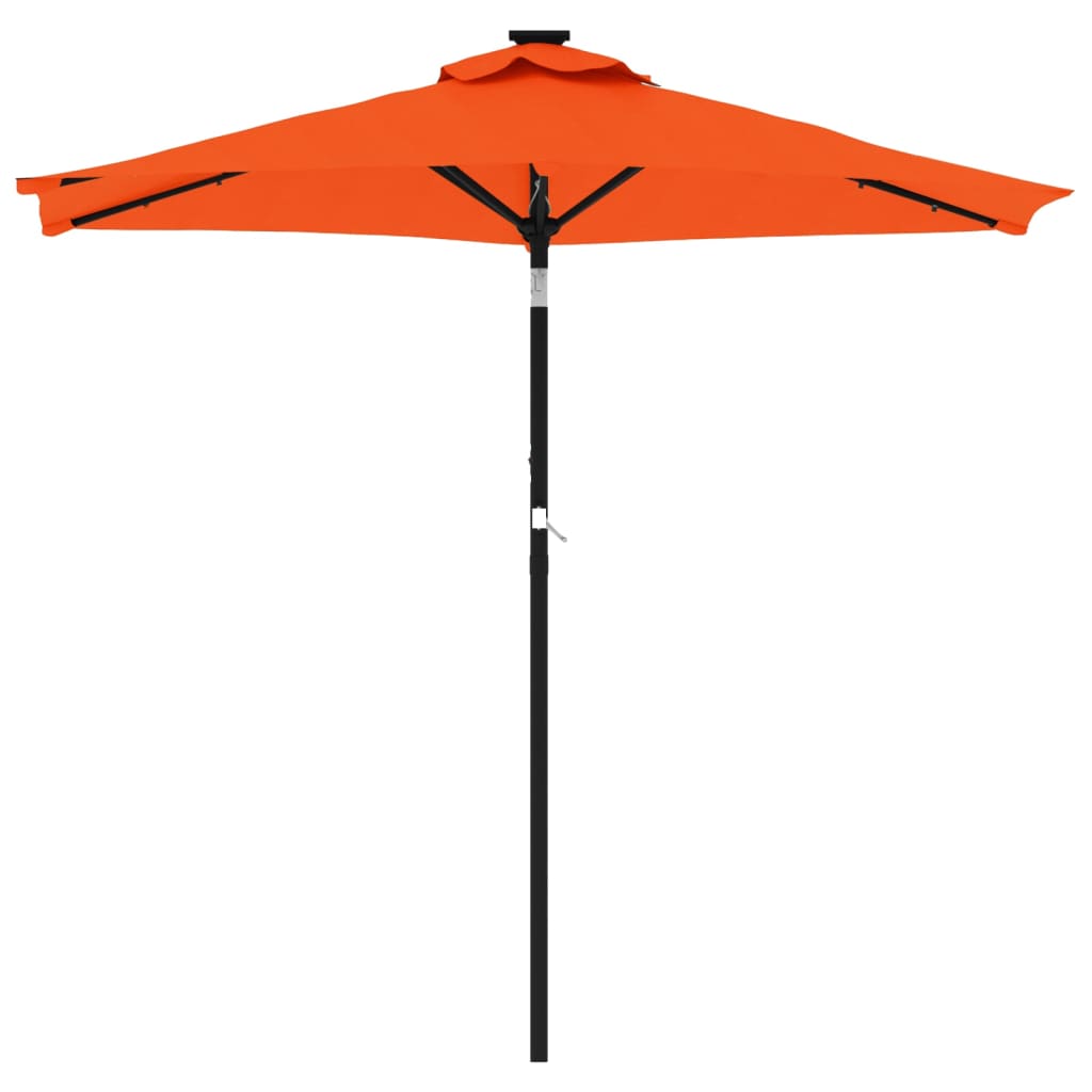 Umbrelă soare grădină stâlp din oțel/LED teracotă 225x225x212cm