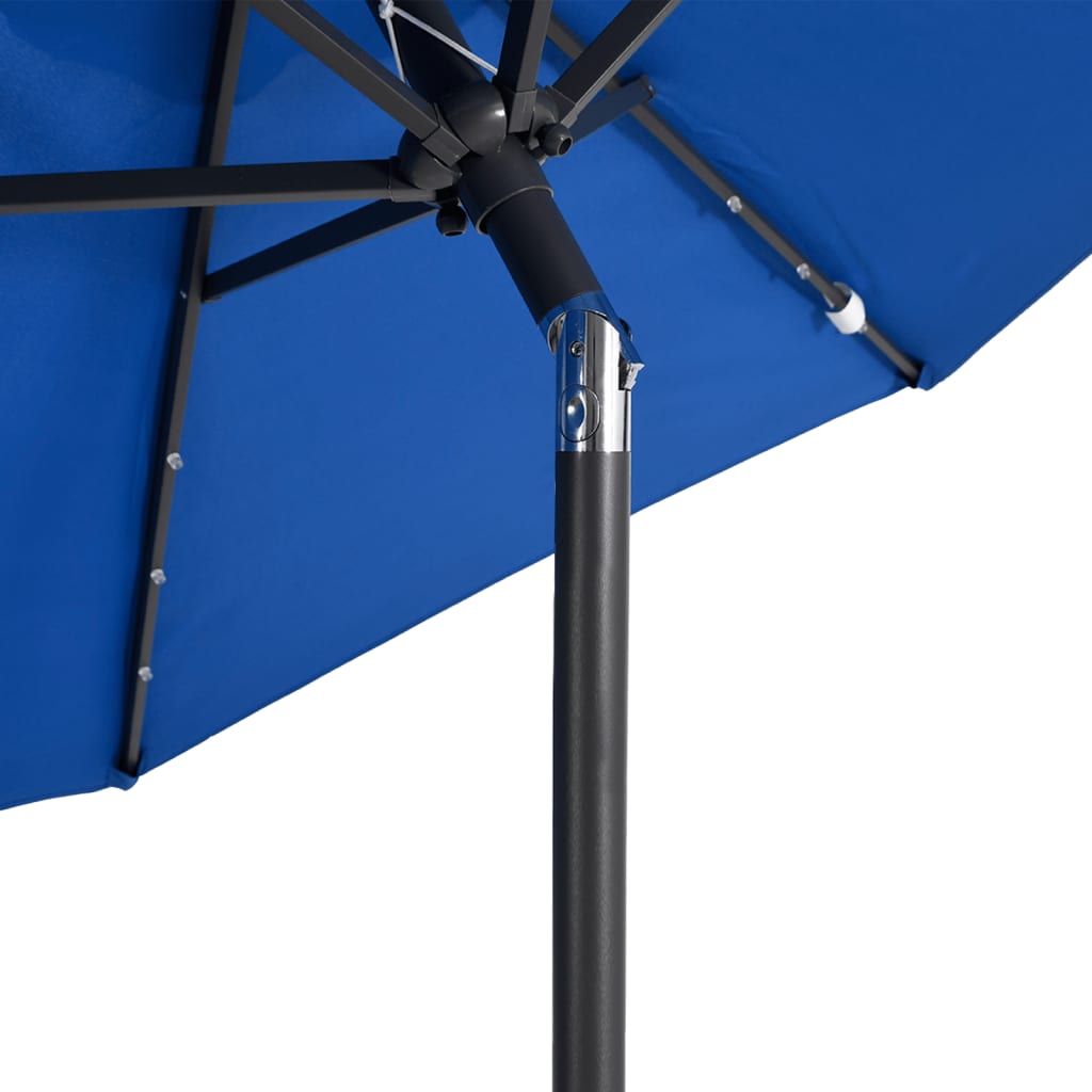 Umbrelă soare grădină stâlp din oțel/LED antracit 225x225x212cm