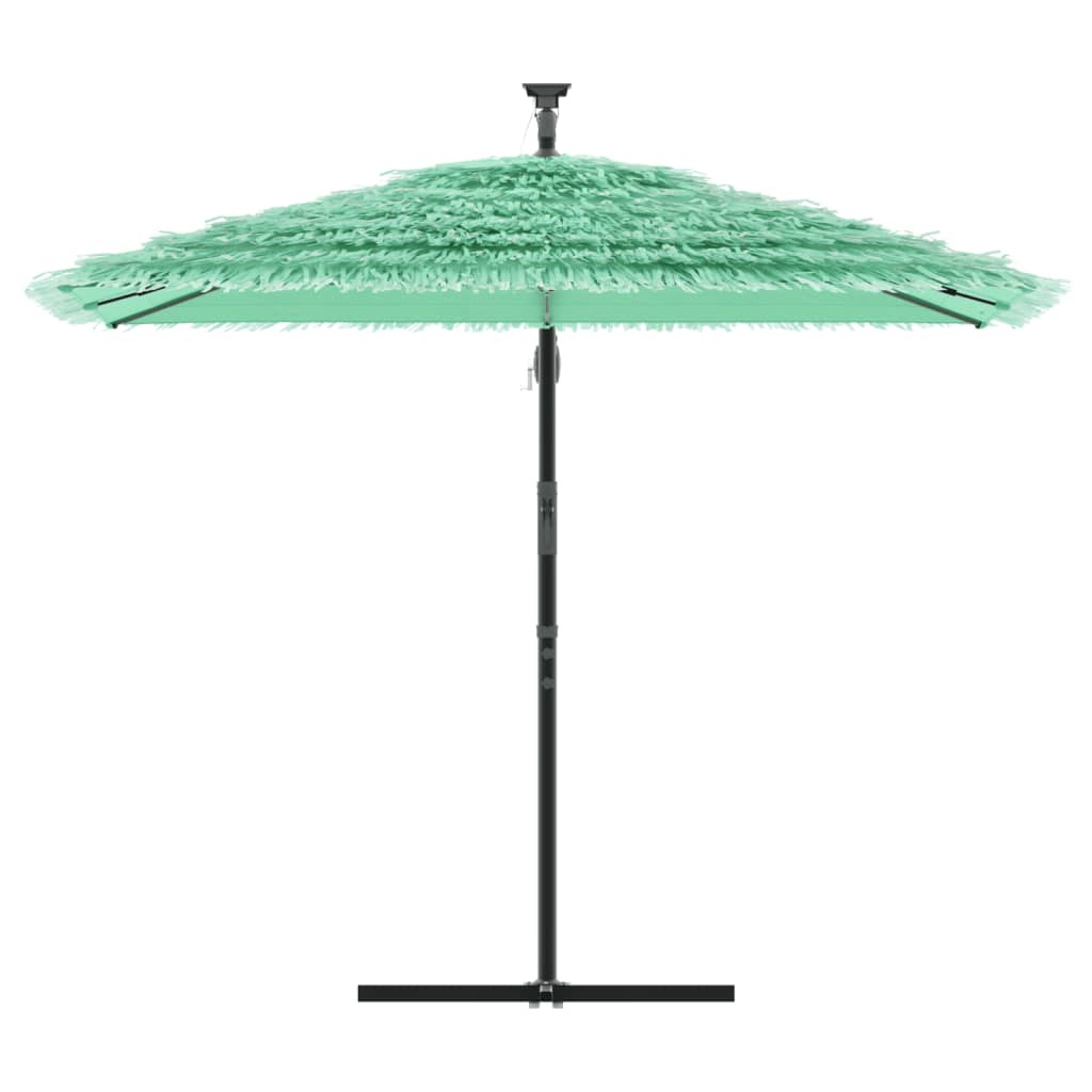 Umbrelă soare de grădină cu stâlp din oțel verde 246x246x230 cm