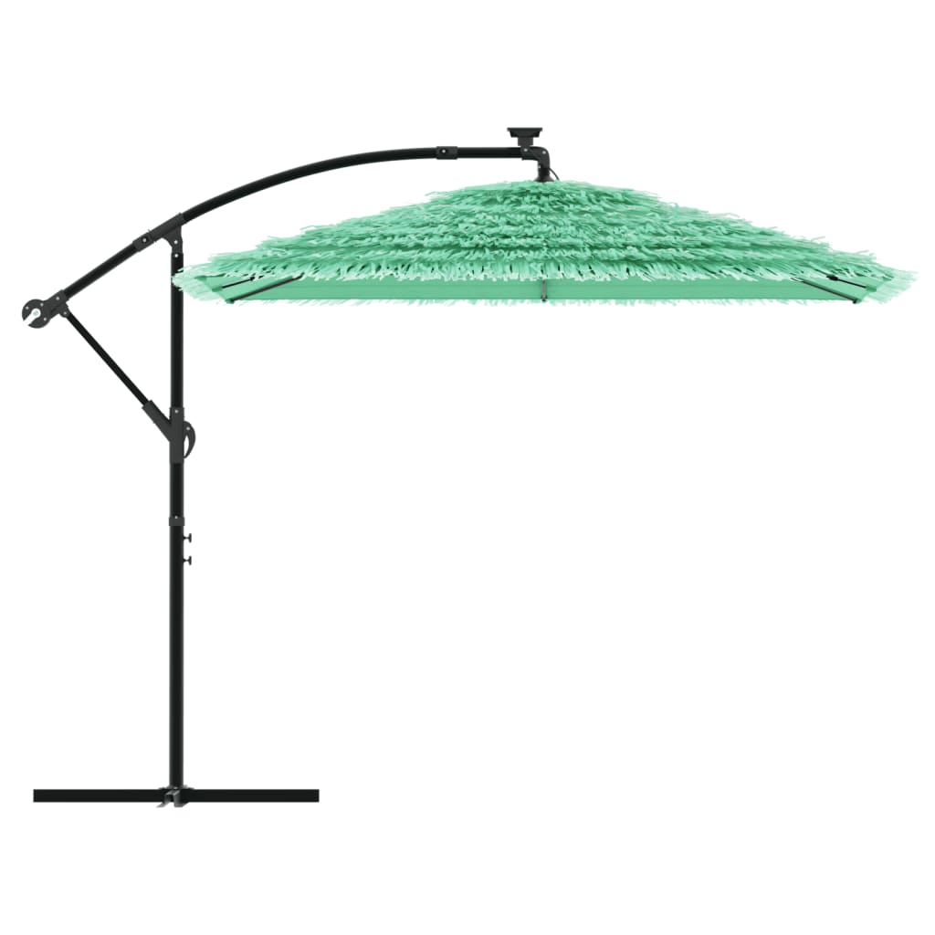 Umbrelă soare de grădină cu stâlp din oțel verde 246x246x230 cm