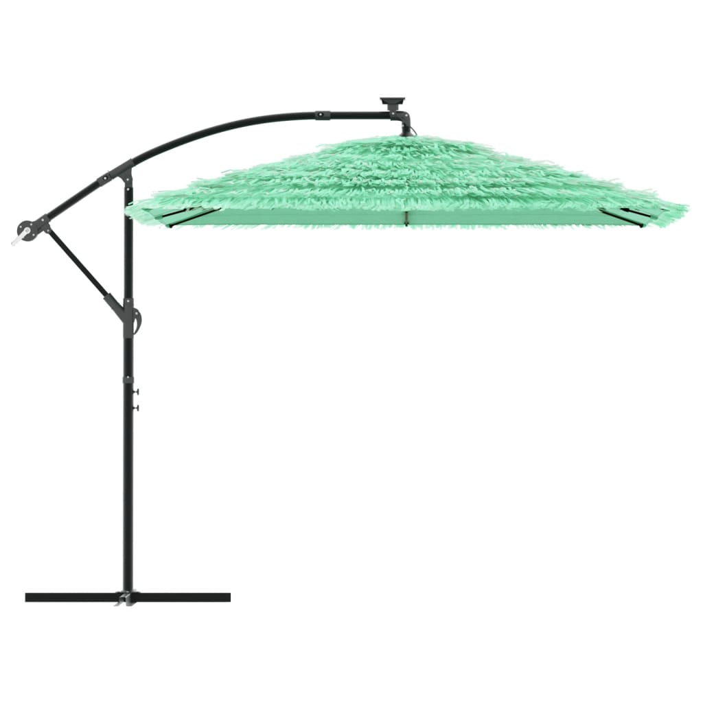 Umbrelă soare de grădină cu stâlp din oțel, verde 269x269x235cm