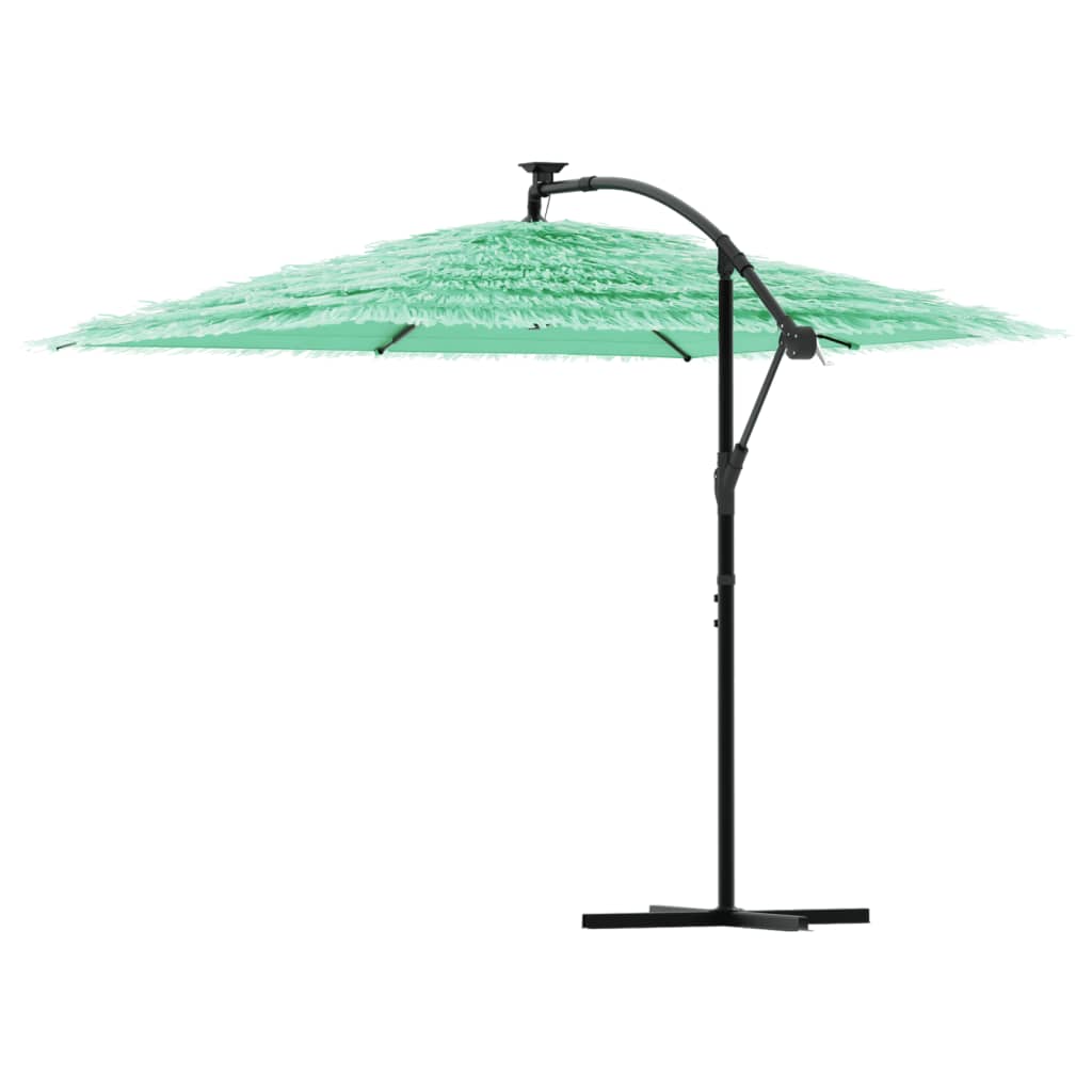 Umbrelă soare de grădină cu stâlp din oțel, verde 269x269x235cm